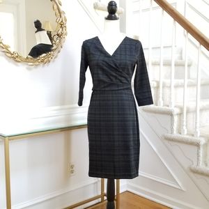 Ann Taylor plaid dress in hunter green in 4P